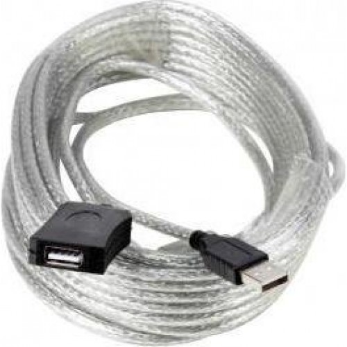 Кабель USB 2.0 Am-Af-repeater AOpen, удлинитель активный 10м, белый (ACU82310M)