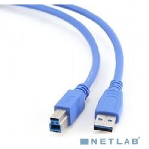 Кабель USB 3.0 Am-Bm  1.8м Gembird Pro, позол.конт., синий, пакет (CCP-USB3-AMBM-6)