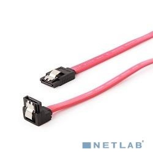 Кабель SATA Cablexpert интерфейсный (50см) угловой разъем, 7pin/7pin, защелка, пакет