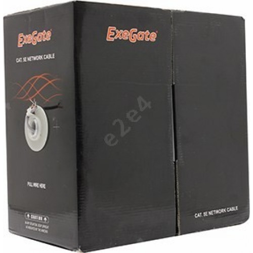 Кабель UTP 4 пары кат.5e Exegate медь, бухта 305м, серый,  PVC (138966)