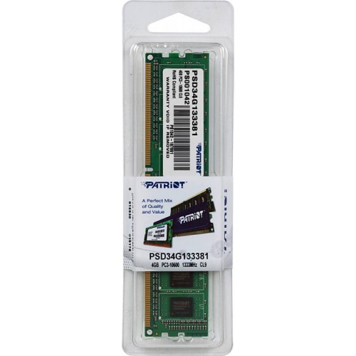 Модуль DIMM DDR3 SDRAM 4096 Mb Patriot 