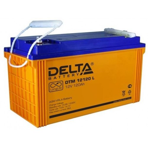 Аккумулятор Delta DTM 12120 l (12V/120Ah/406х172х228мм/37.4кг)