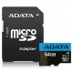 Карта памяти microSDHC 64Gb ADATA Premier (Class 10 UHS-I U1/Adapter) (AUSDX64GUICL10A1-RA1)