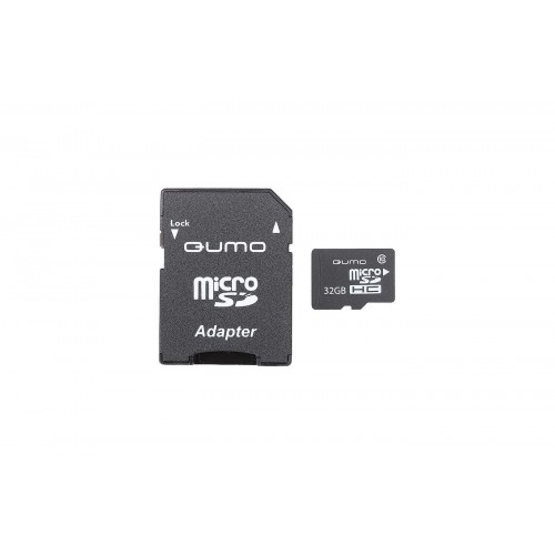 Карта памяти microSDHC Card 32Gb QUMO (Class 10/Adapter) (QM32GMICSDHC10)