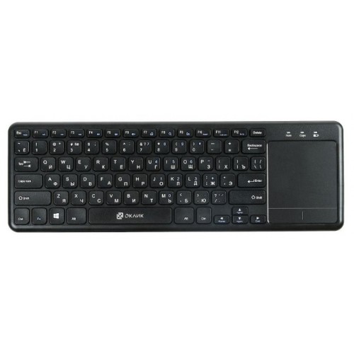 Клавиатура беспроводная Oklick 830ST Black (USB/2xAAA/Slim)