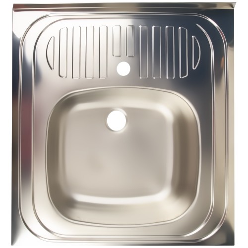 Мойка накладная Eurodomo 60x60 см цвет матовый хром, нержавеющая сталь