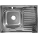 Мойка накладная левая, 60x80 см, нержавеющая сталь, глубина 16 см