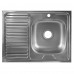 Мойка накладная правая, 60x80 см, нержавеющая сталь, глубина 16 см