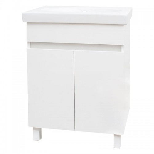 Тумба под раковину напольная Sensea «Лайн» 60 см цвет белый