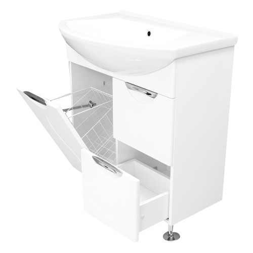 Тумба под раковину напольная Лагуна «Глория» 75 см цвет белый