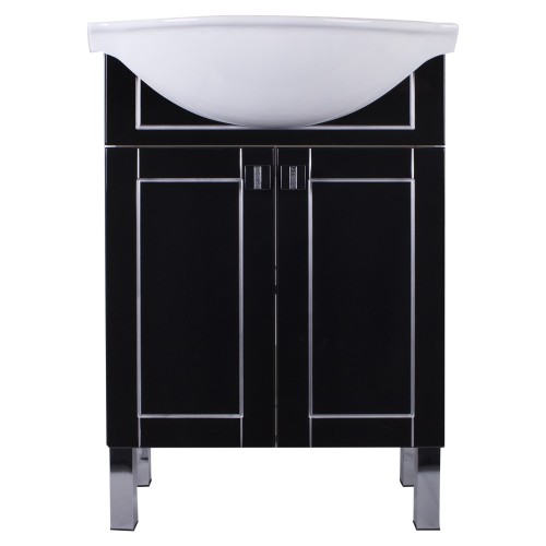 Тумба под раковину напольная «Мерлин» 60 см цвет чёрный