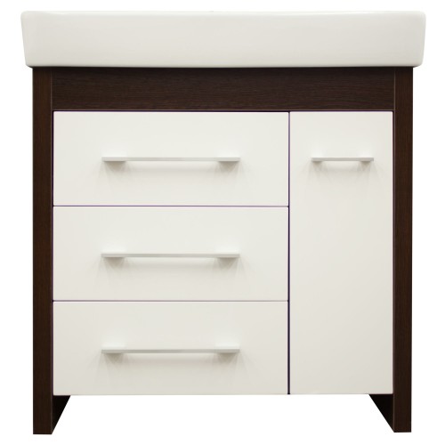 Тумба под раковину напольная «Равенна» 80 см цвет венге