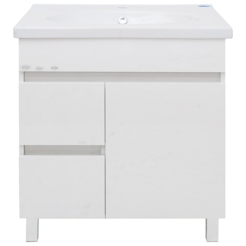 Тумба под раковину напольная Sensea «Лайн» 70 см цвет белый