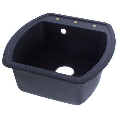 Мойка врезная Florentina Нире-480 51x48 см цвет чёрный, композит/кварц