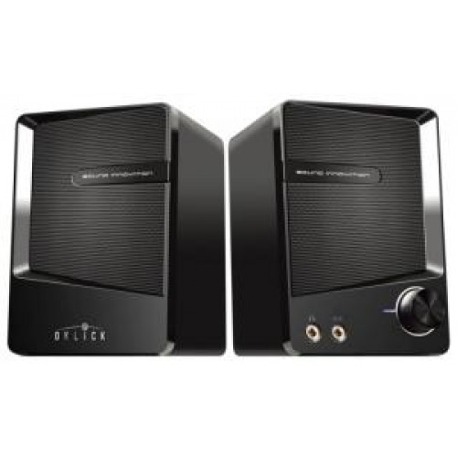 Акустическая система 2.0 Oklick OK-126 2.0 черный 6Вт портативная