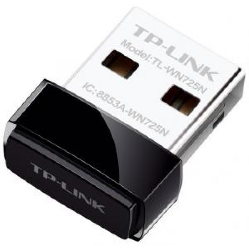 Адаптер беспроводной TP-LINK TL-WN725N (802.11n,150 Мбит/с,USB,NANO,WEP,WPA,WPA2,802.1x)