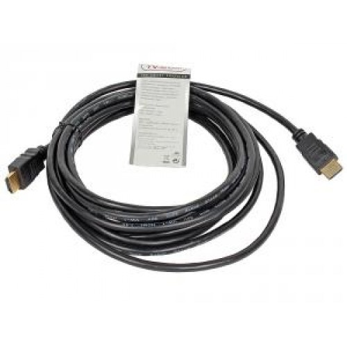 Кабель HDMI 19M-19M 15.0м ver.1.4+3D TV-COM черный,позол.разъемы,экран (CG150S-15M)
