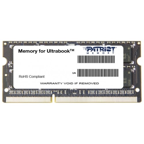 Модуль памяти SODIMM DDR3 SDRAM 4096 Mb (PC12800, 1600MHz) CL11 Patriot (PSD34G1600L2S)