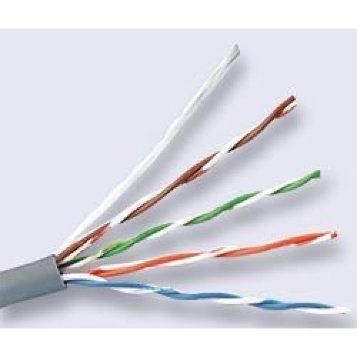 Кабель сетевой HQ Solid Cu 0.42mm cat5E 305м серый (43648)