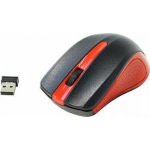 Мышь  Oklick 485MW черный/красный 