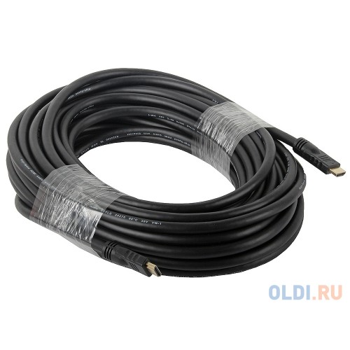 Кабель HDMI 19M-19M 20.0м ver.1.4 Gembird черный,позол.разъемы,экран,пакет (CC-HDMI4-20M)