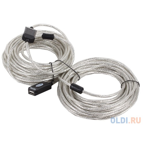 Кабель USB 2.0 Am-Af-repeater VCOM, удлинитель активный 20м, White (VUS7049)