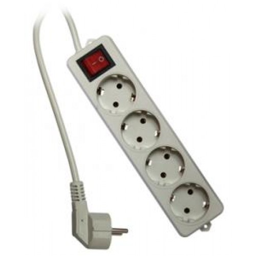 Удлинитель Гарнизон 4 евророзетки с выключателем и заземлением, допустимый ток 16А, 3м