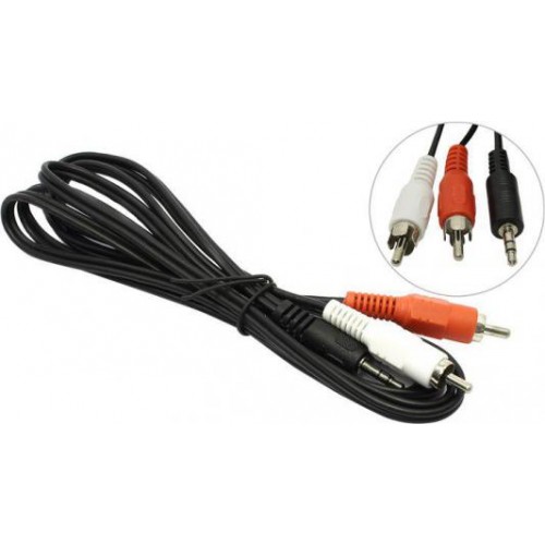 Кабель AC35J2R-020M 3.5 Jack/M - 2*RCA/M 5bites 2м, стерео