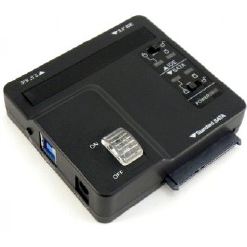 Переходник AgeStar 3FBCP 2.5" SSD+2.5"/3.5" IDE+2.5"/3.5" SATA to USB 3.0, BackUp, Black