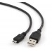 Кабель USB 2.0 Am-microBm 5P  0.5м Gembird Pro, черный, пакет (CCP-mUSB2-AMBM-0.5M)