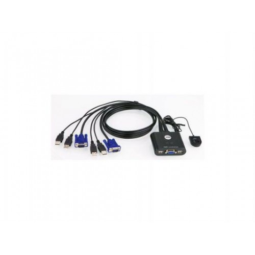 Переключатель ATEN CS22U-A 2-port USB Cable KVM Switch, проводной ПДУ, кабели несъемные