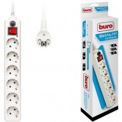 Фильтр сетевой Buro 600SH-3-W 3 м (6 розеток) белый