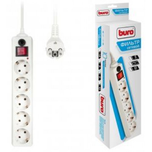 Фильтр сетевой BURO 500SH-5-W 5м (5 розеток) белый