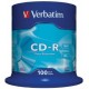 Диск CD-R Verbatim DL 700Mb 52x,  100шт., Cake Box (43411)