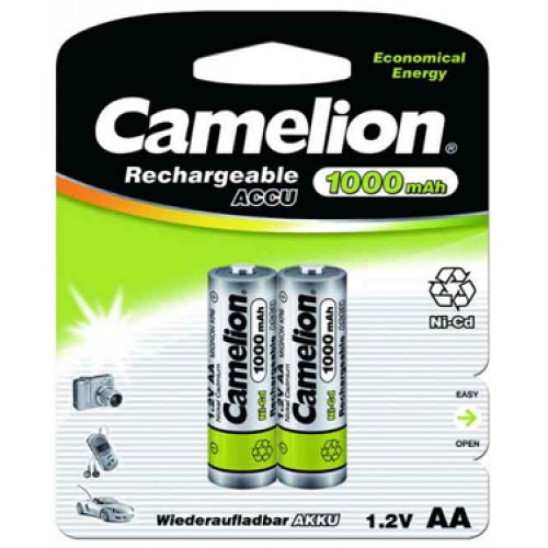 Аккумулятор Camelion NC-AA1000-BP2, AA, 1.2V 1Ah 2шт.