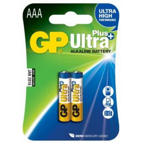 Батарейки алкалиновые GP Ultra Plus Alkaline 24AUP LR03 2шт (AAA)