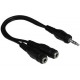 Адаптер Hama H-48925 2xJack 3.5(f) - Jack 3.5(m) 0.2m, black