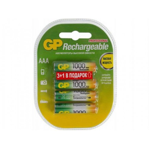 Аккумулятор GP 100AAAHC3/1-2CR4, AAA, 1.2V 1Ah 4шт.