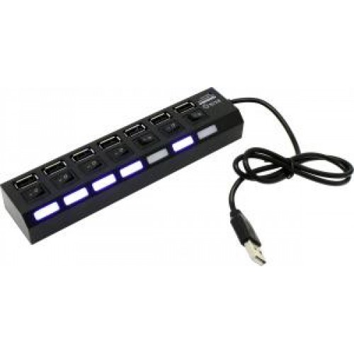 Концентратор USB 2.0 HUB 7-port 5bites HB27-203PBK, черный