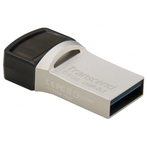 Накопитель USB 3.1 Type-C 64GB Transcend 890S black/gray (TS64GJF890S)