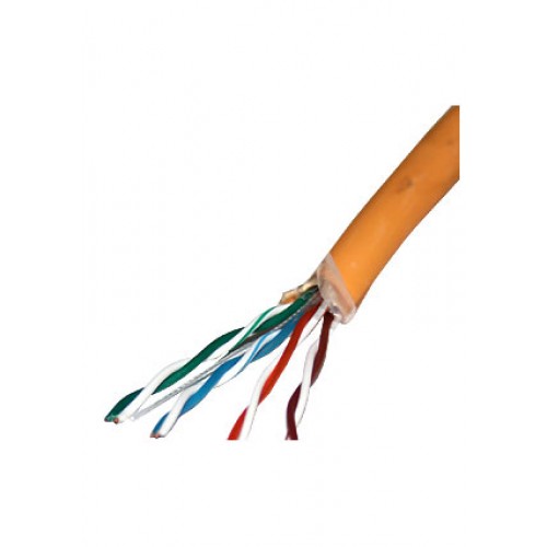 Кабель SkyNet Premium UTPнг-LSZH 4x2x0,51, низкое дымовыделение, нулевое содержание галогенов, медный, FLUKE TEST, кат.5e, однож., 305 м, оранжевый