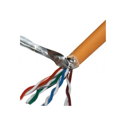 Кабель SkyNet Premium FTPнг-LSZH 4x2x0,51, низкое дымовыделение, нулевое содержание галогенов, медный, FLUKE TEST, кат.5e, однож., 305 м, оранжевый