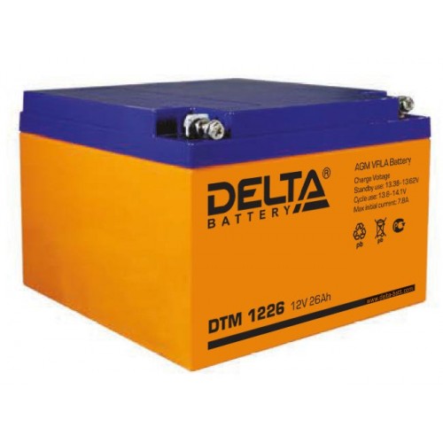 Аккумулятор DELTA DTM 1226 12V 26Ah (175x166x125мм/9.2кг)