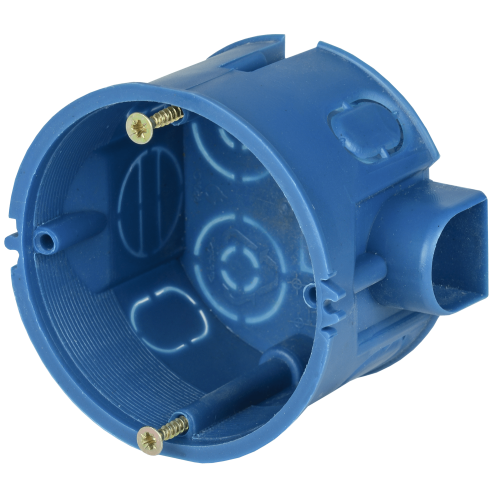 Коробка установочная одноместная IEK для твёрдых стен 68х45 мм цвет синий