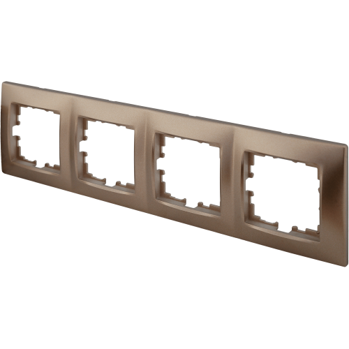 Рамка Lexman Виктория, сферическая, 4 поста, цвет бронза