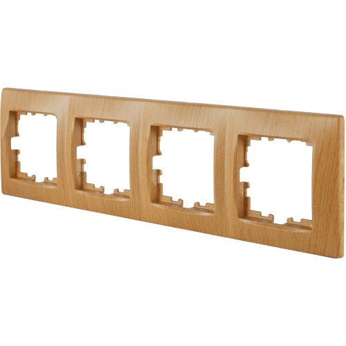 Рамка Lexman Виктория, сферическая, 4 поста, цвет дуб классический матовый