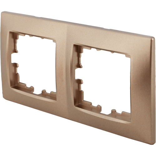 Рамка Lexman Виктория, сферическая, 2 поста, цвет матовая бронза