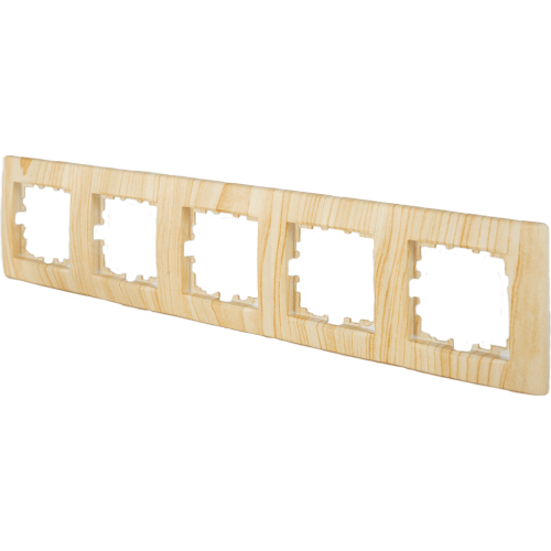 Рамка Lexman Виктория, сферическая, 5 постов, цвет дуб беленый матовый