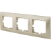Рамка для розеток и выключателей сферическая, 3 поста, цвет шампань матовый Рамка для розеток и выключателей сферическая, 3 поста, цвет шампань матовый