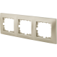 Рамка для розеток и выключателей сферическая, 3 поста, цвет шампань матовый